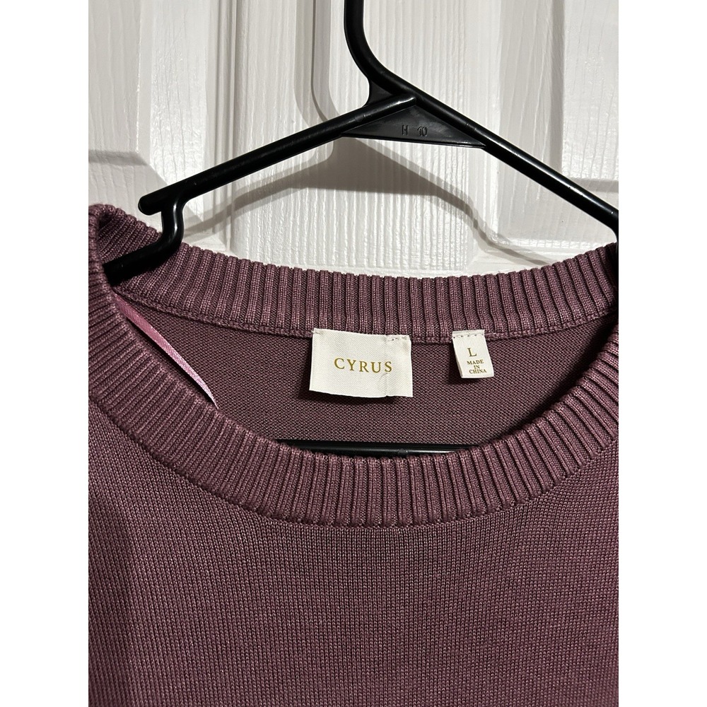 NWT Cyrus sweater L scoop neck 3/4 sleeves knit rayon purple pull over cozy - Picture 4 of 9